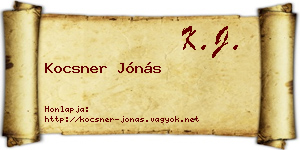 Kocsner Jónás névjegykártya